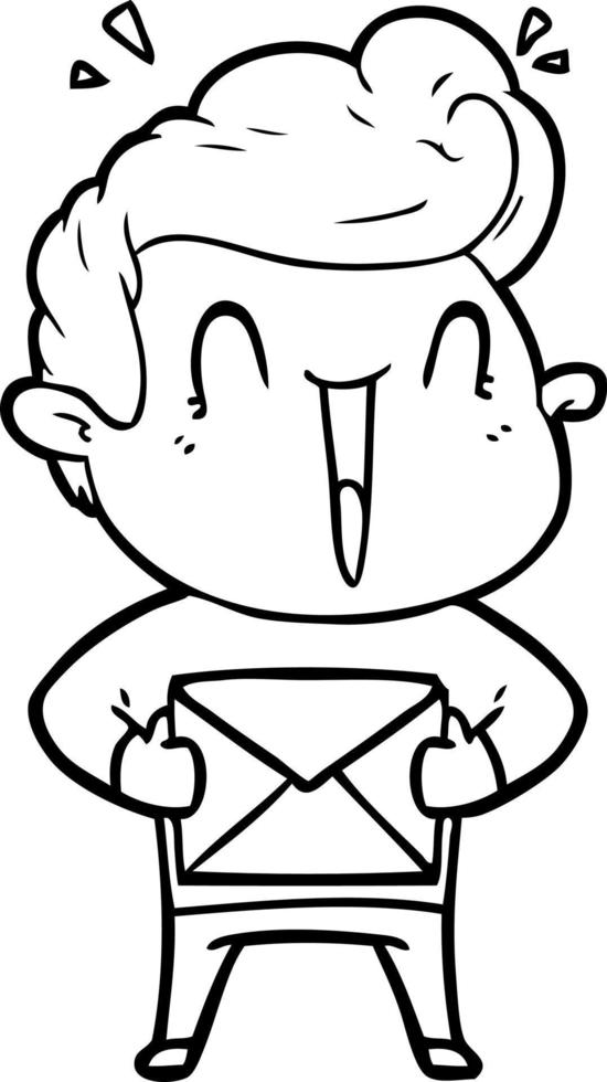 cartoon excited man vector