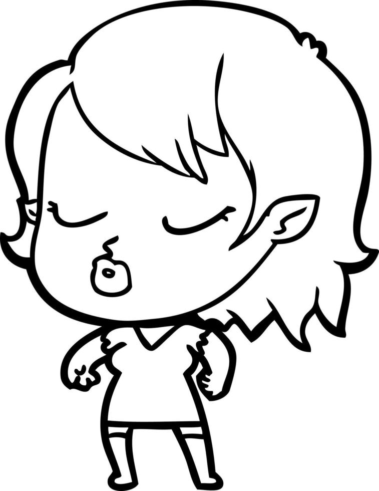 cute cartoon vampire girl vector