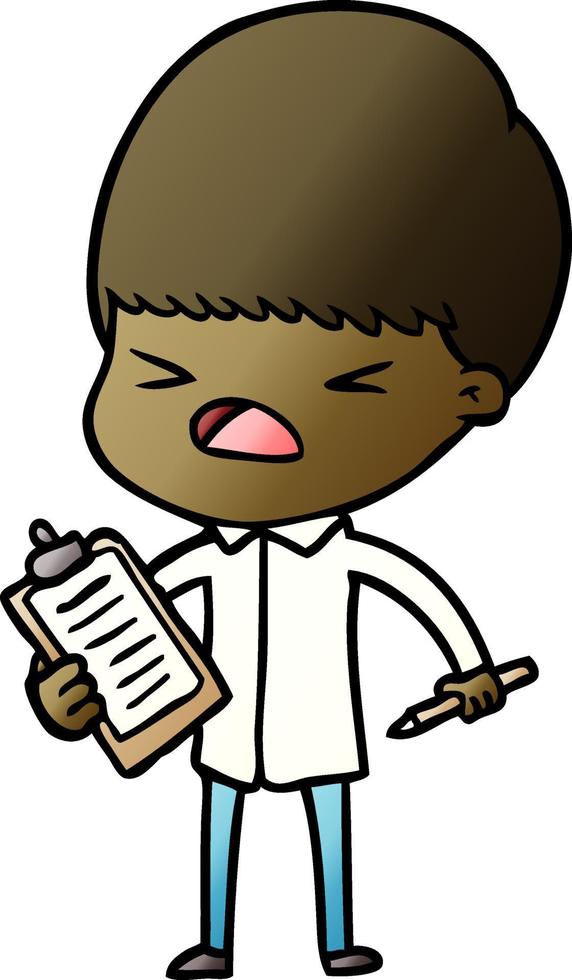 cartoon stressed man vector