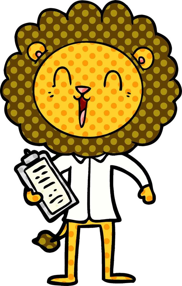 laughing lion cartoon vector