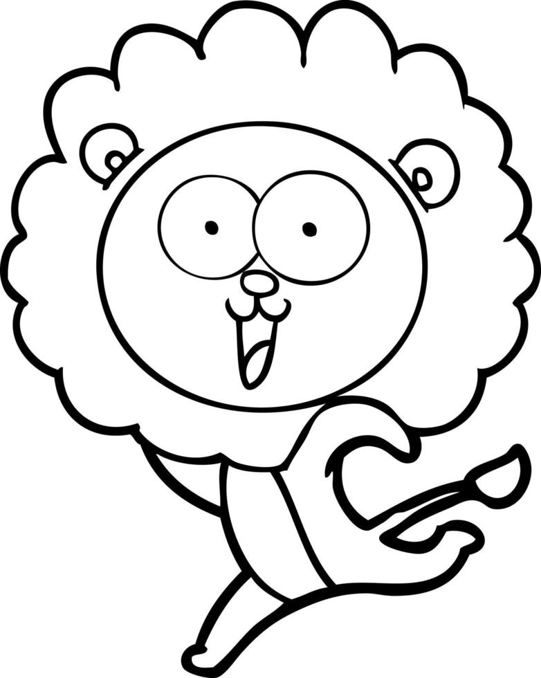 happy cartoon lion vector
