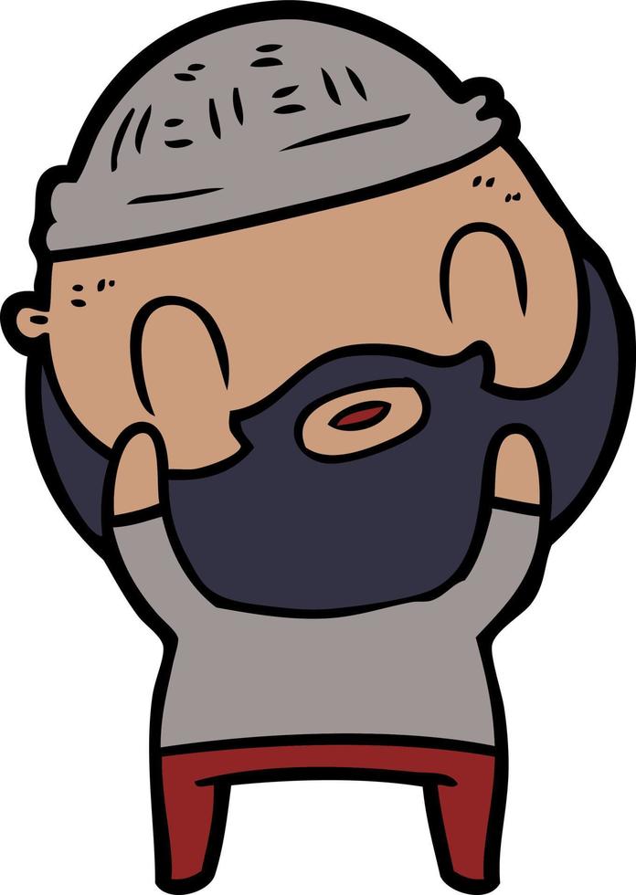 cartoon bearded man vector