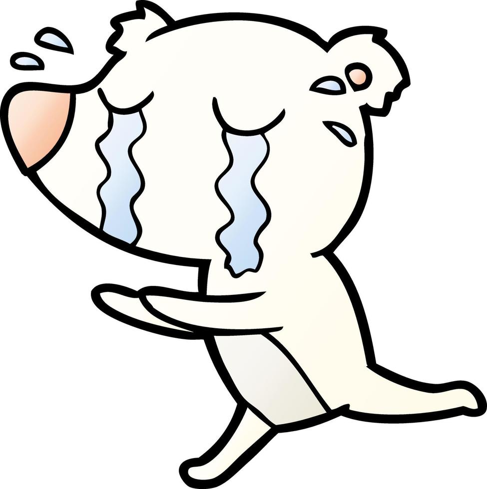 cartoon crying polar bear vector