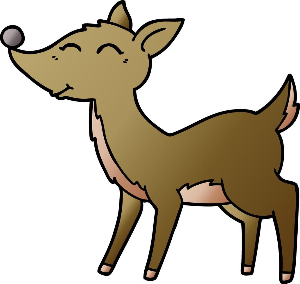 cartoon doodle character deer vector