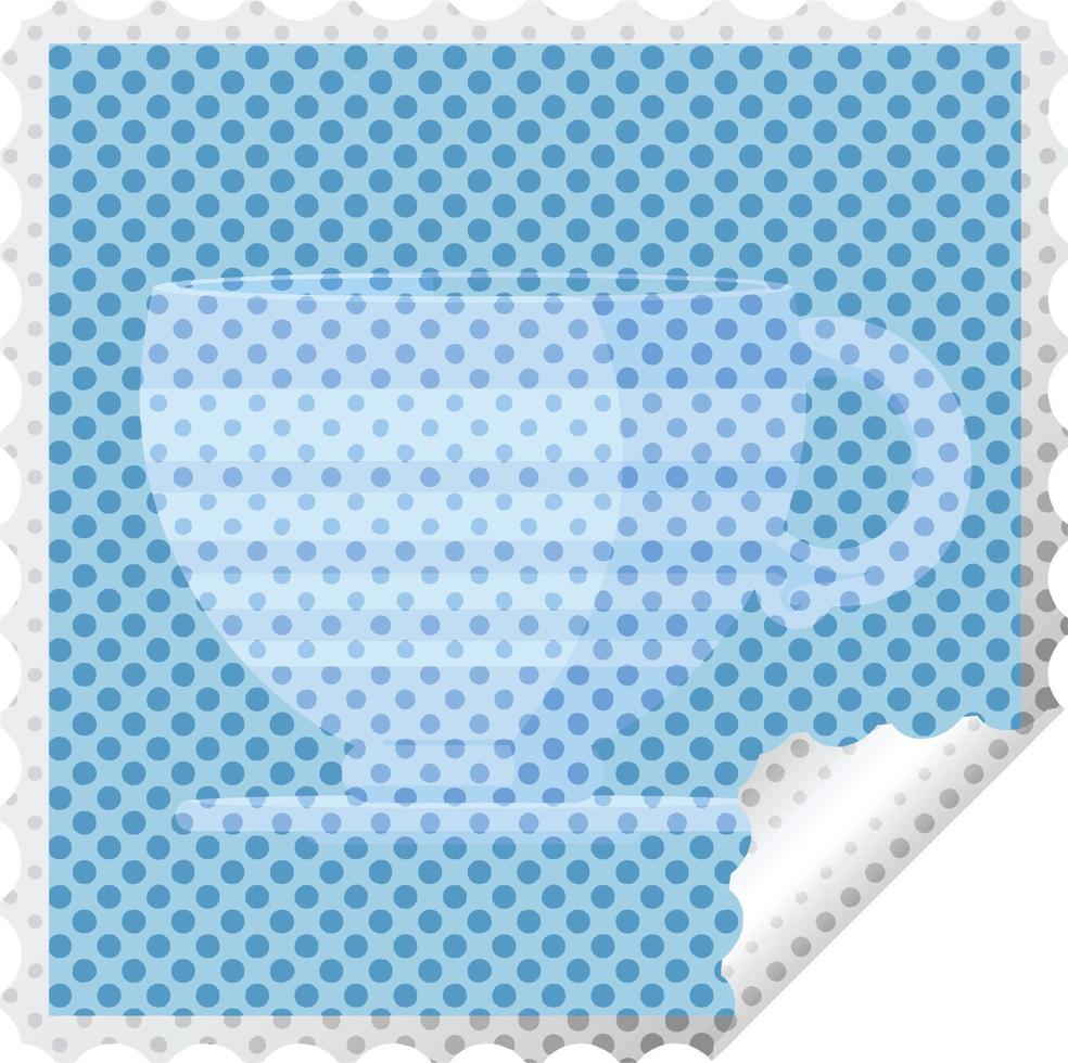 coffee cup graphic square sticker stamp vector