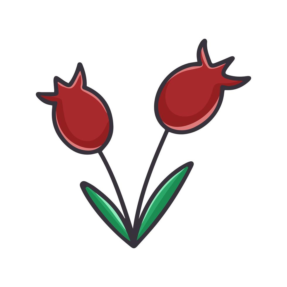 Imágenes Prediseñadas de dibujos animados de flores simples vector