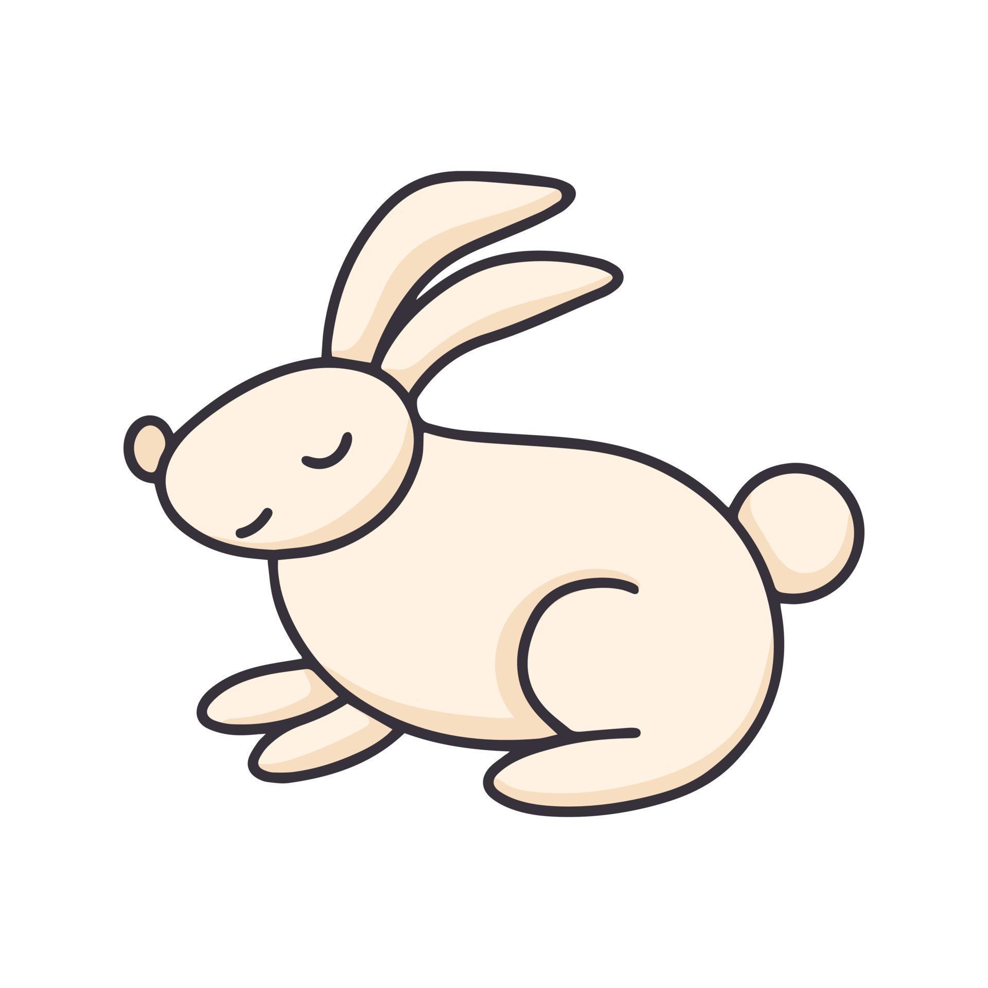 Cute bunny cartoon clipart 12406591 Vector Art at Vecteezy