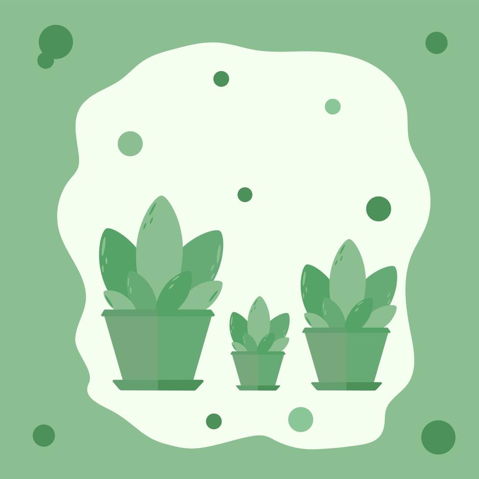 Green flowers in a pot vector