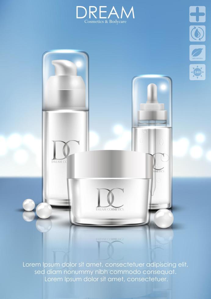 Cosmetic skin care cream packaging vector