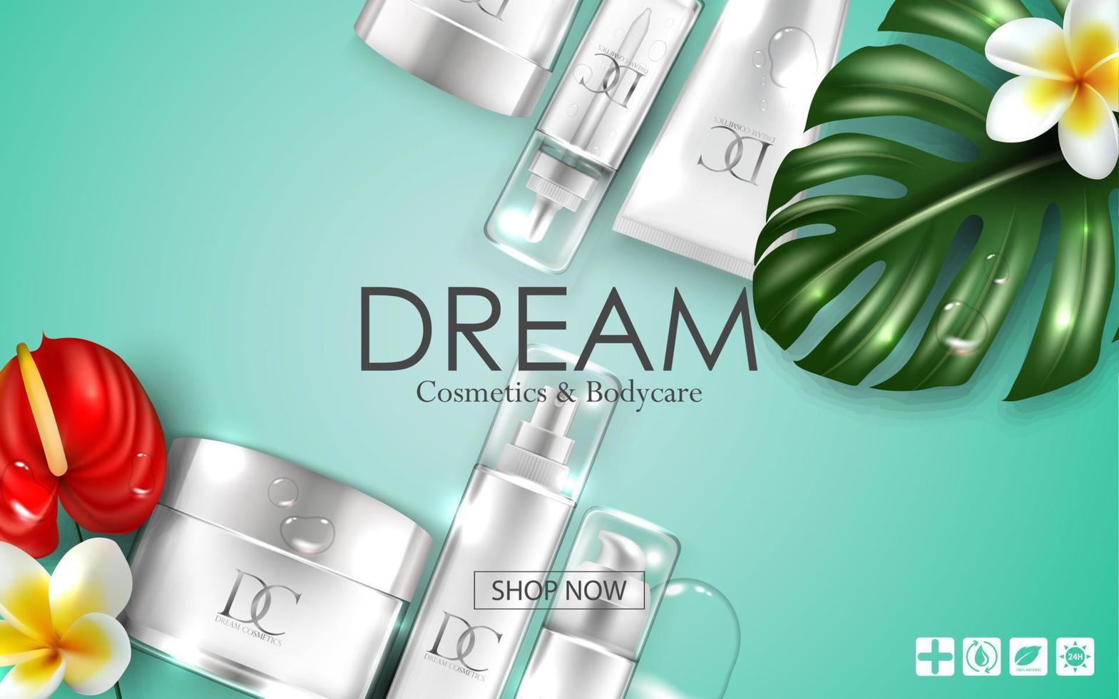 Cosmetic skin care cream packaging vector