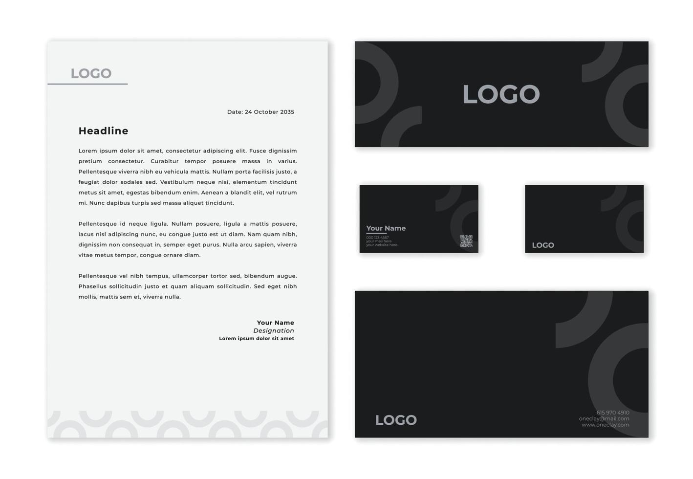 Modern and minimal stationery template design vector