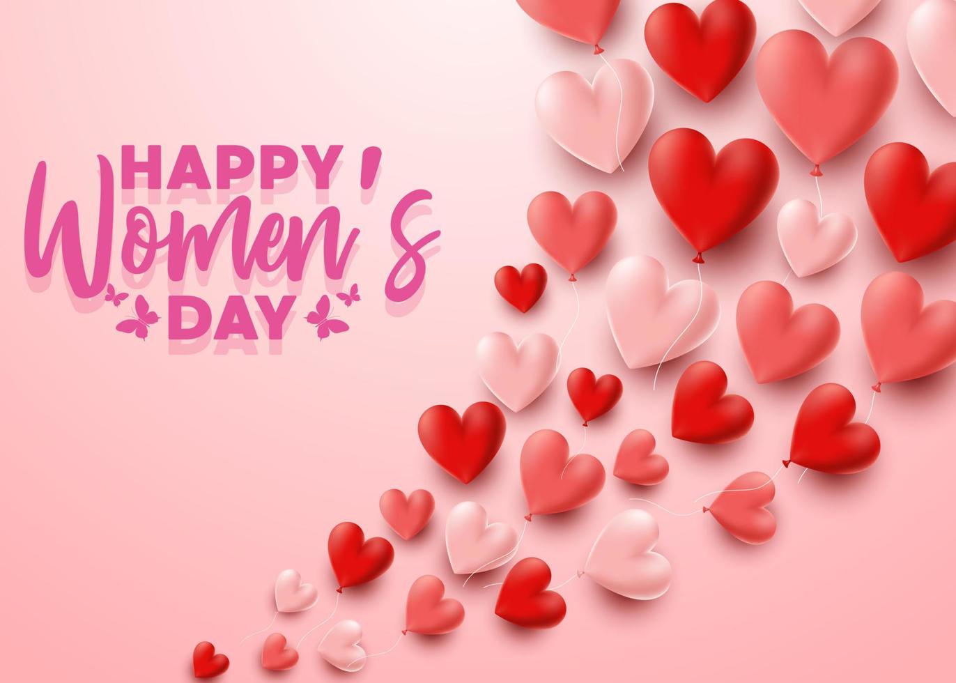 Happy International Women's Day with flower background vector