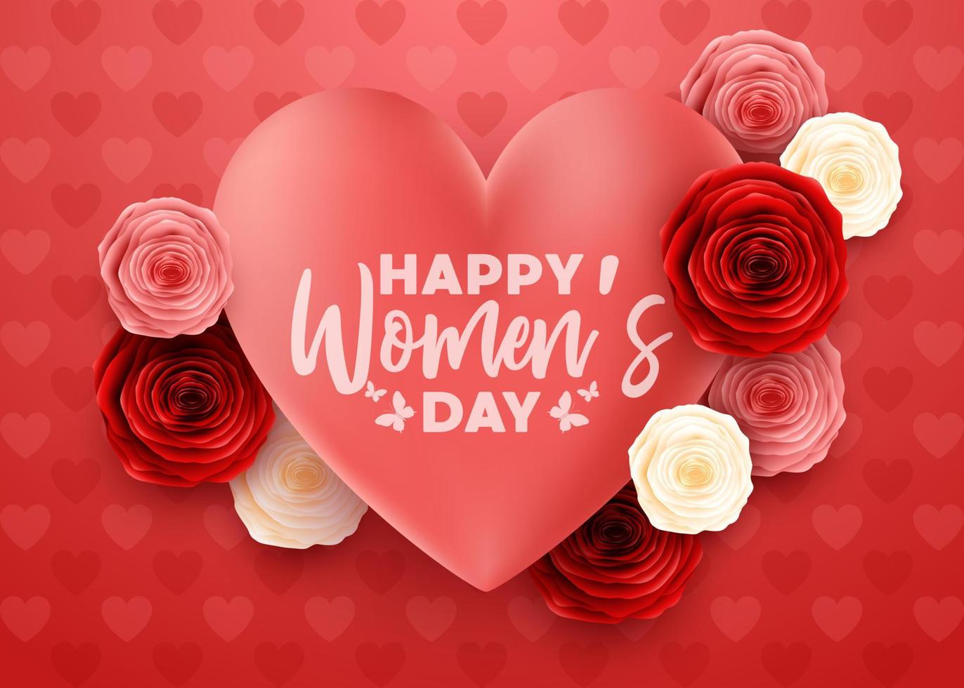 Happy International Women's Day with flower background vector