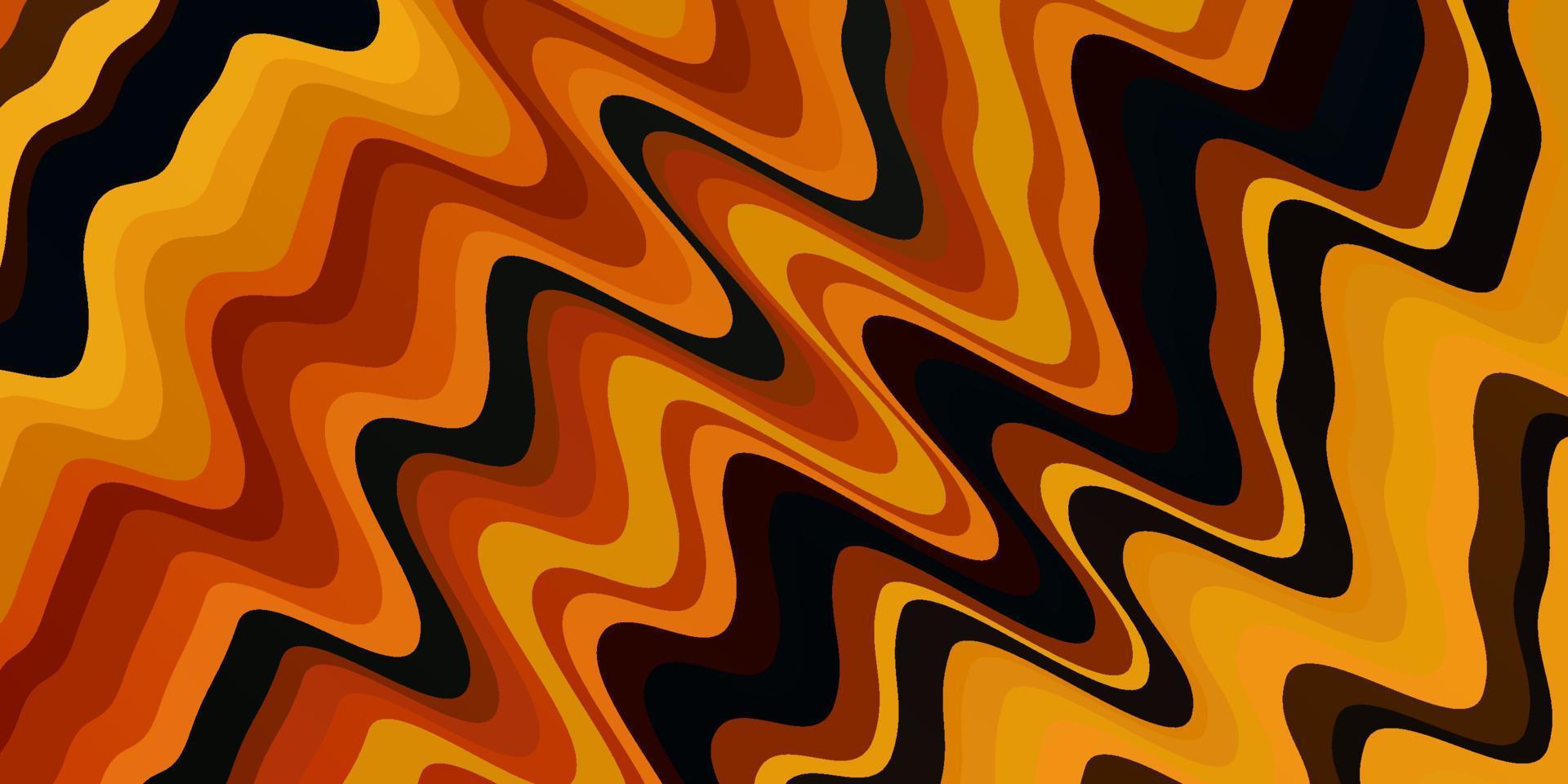 textura de vector naranja claro con líneas torcidas.