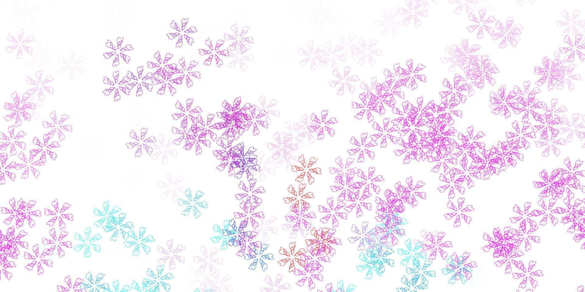Light blue, red vector abstract background with leaves.