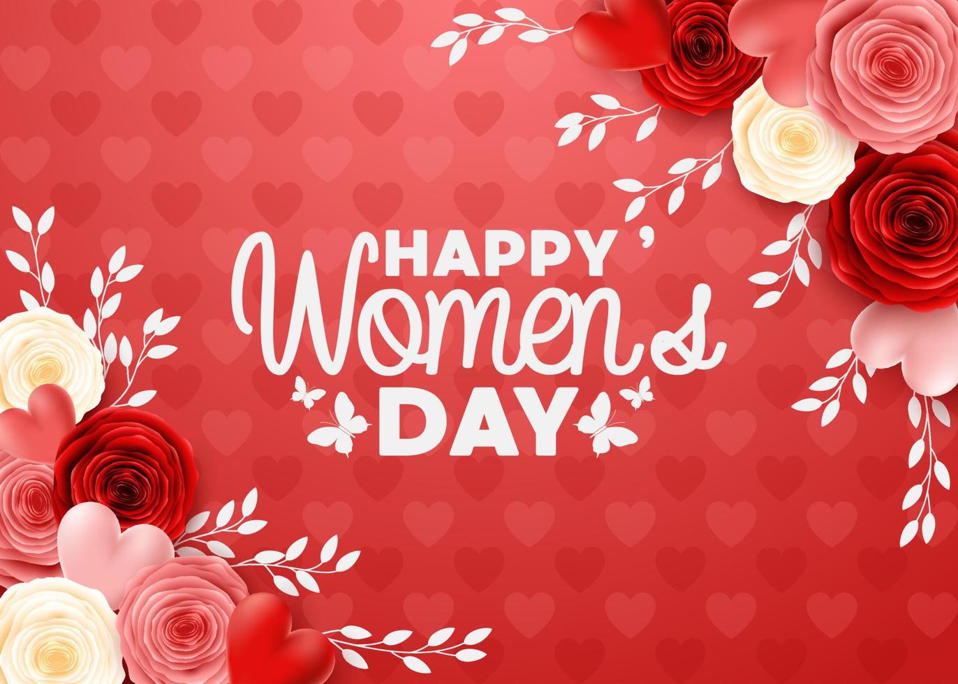 Happy International Women's Day with flower background vector