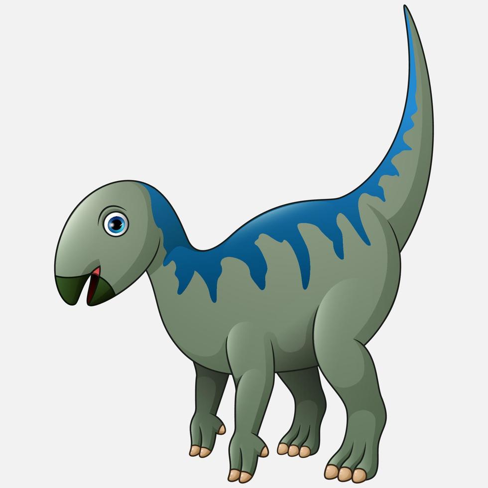 Cartoon Iguanodon on white background vector