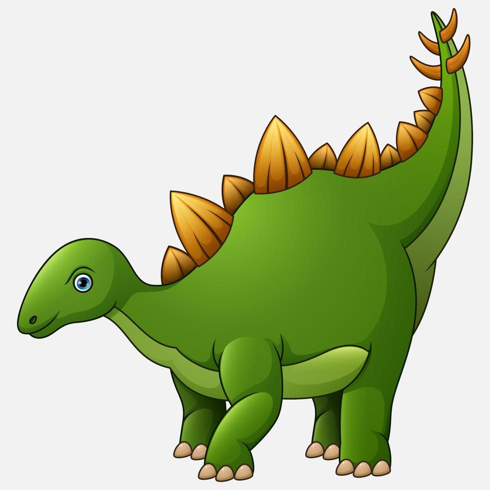 Cartoon stegosaurus on white background vector