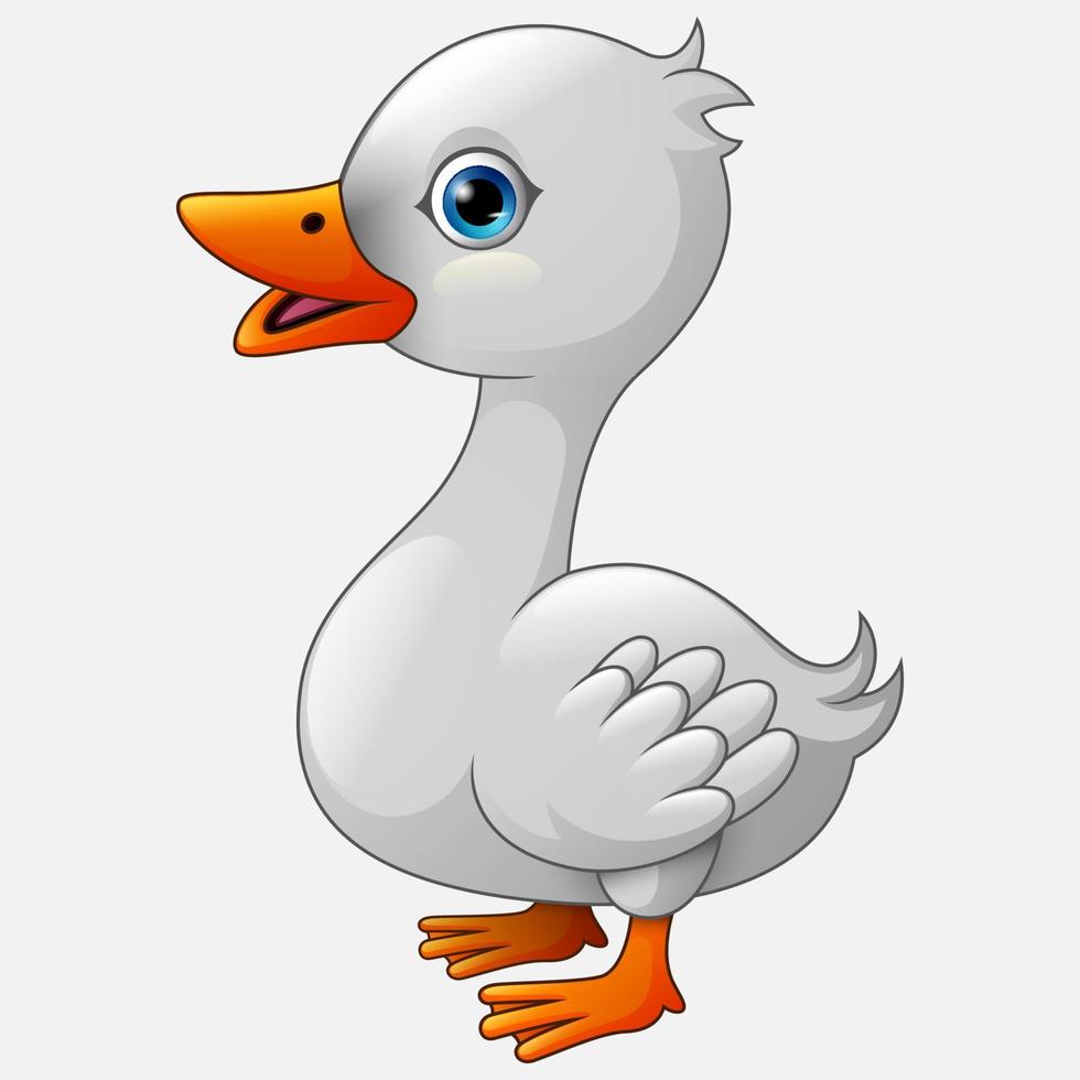 lindo pato de dibujos animados vector