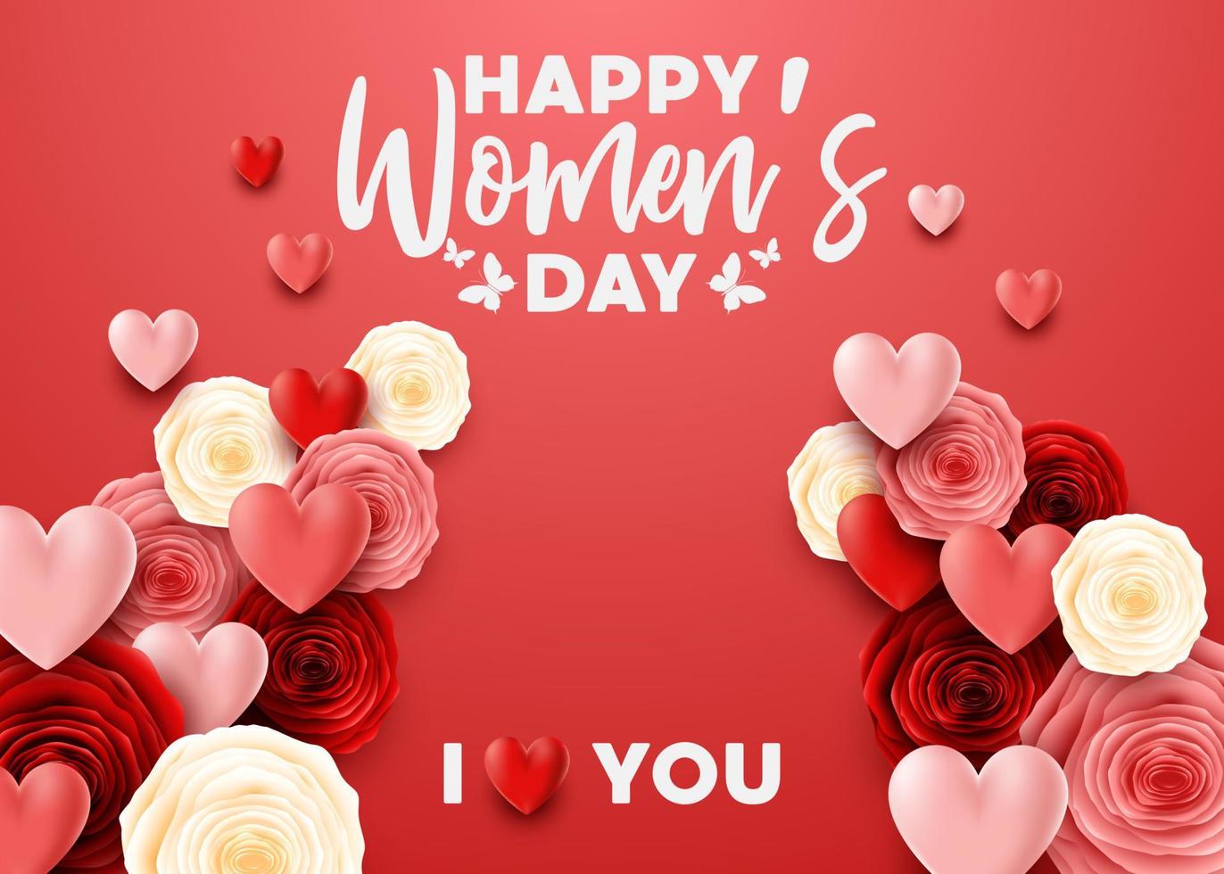 Happy International Women's Day with flower background vector