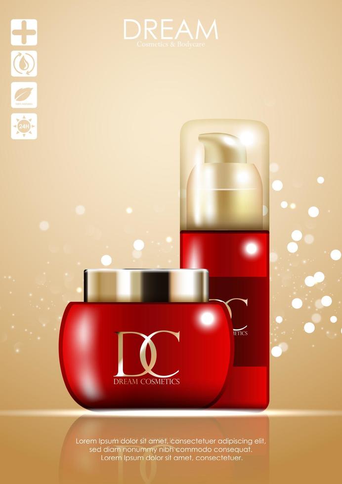 Cosmetic skin care cream packaging vector