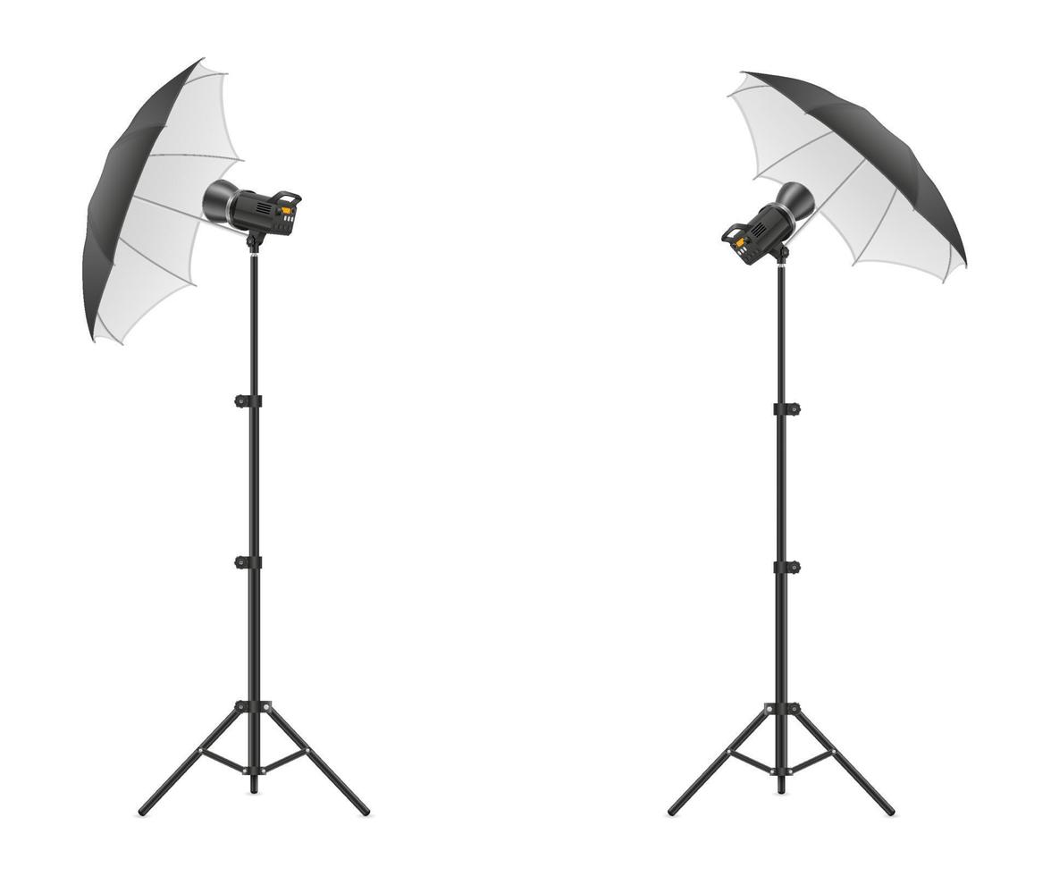 softbox con flash en trípode para una ilustración vectorial de estudio fotográfico aislada en fondo blanco vector