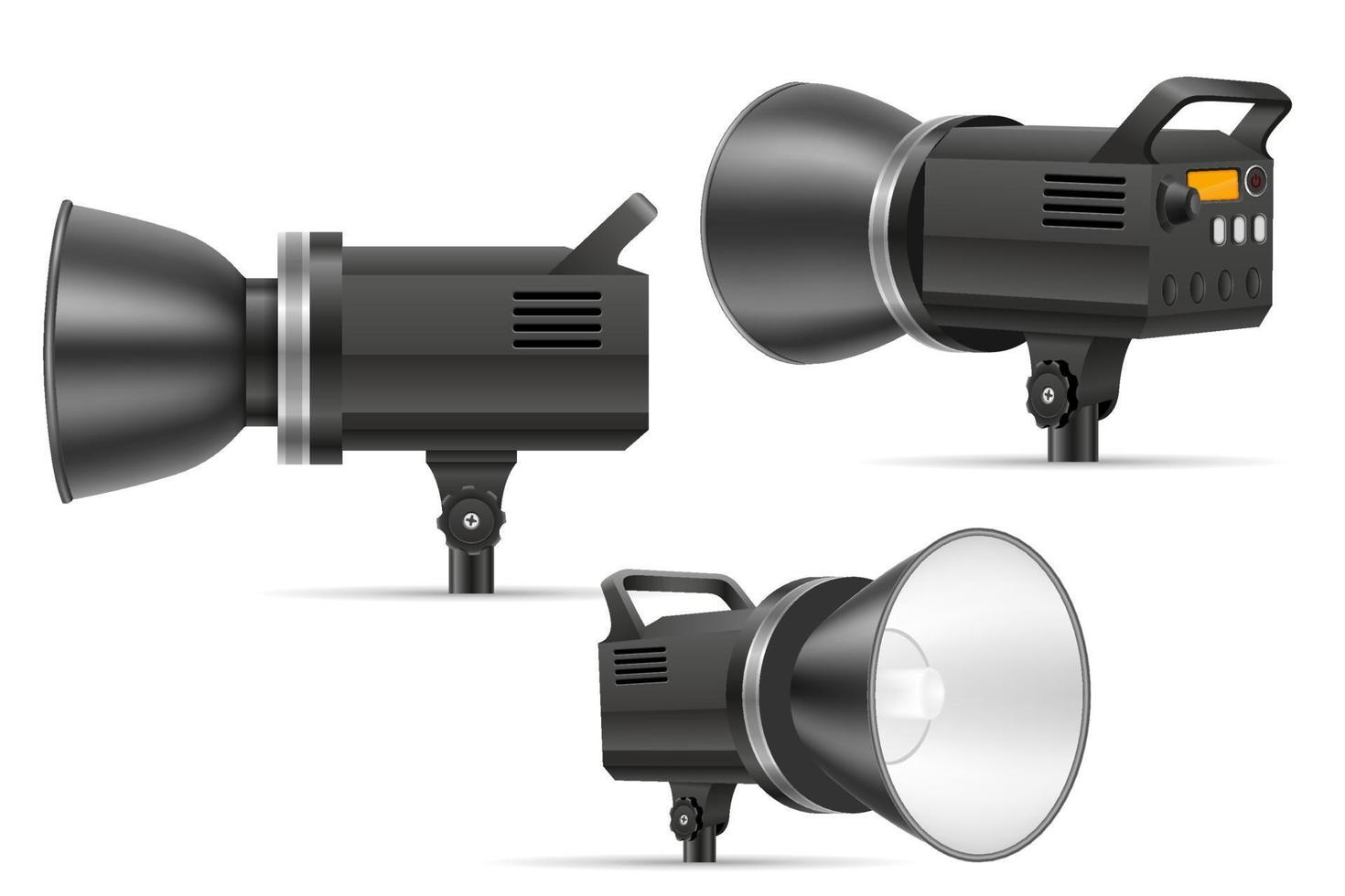 flash for softbox on tripod in photo studio vector illustration isolated on white background