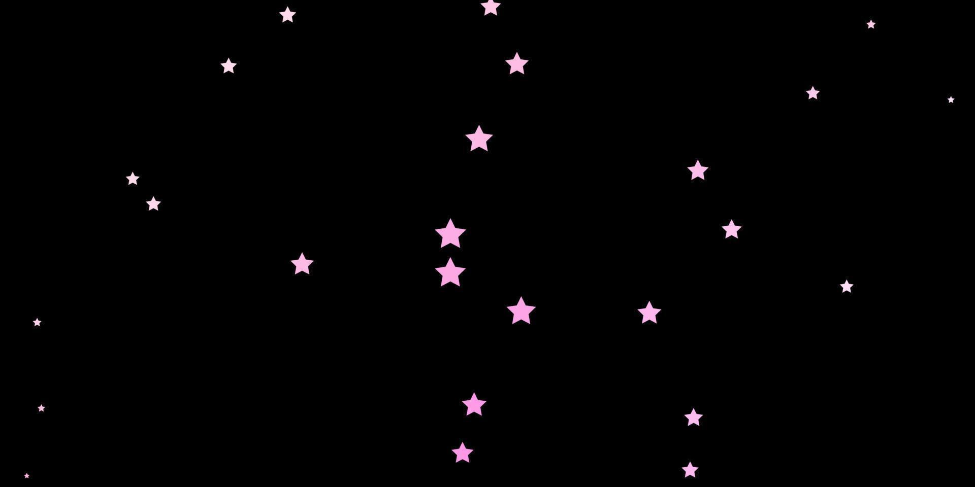 Dark Pink vector template with neon stars.