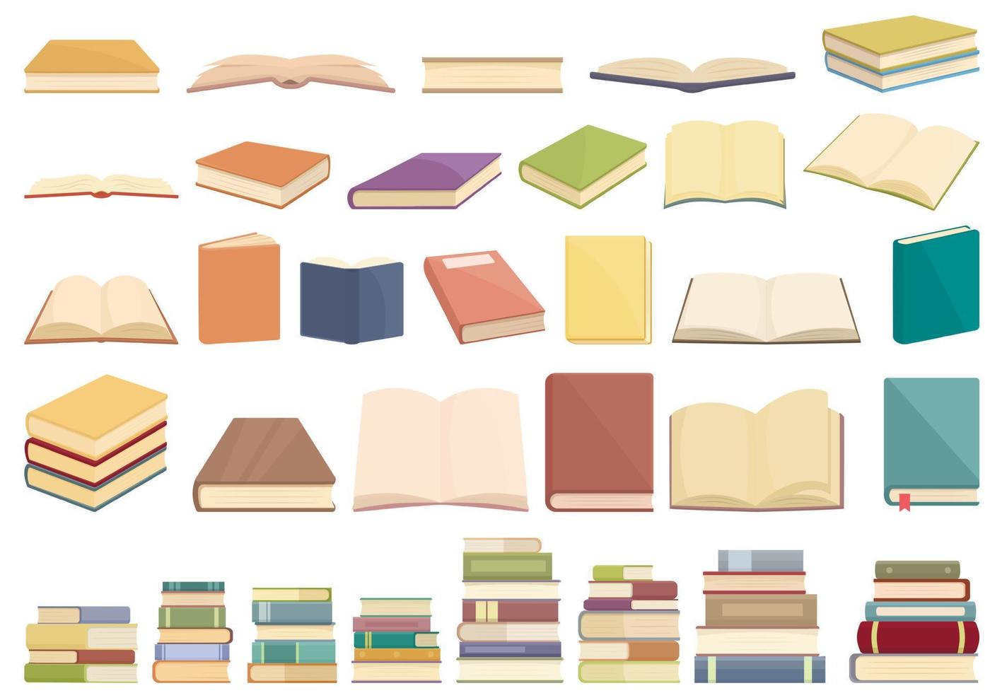 Book publication icons set cartoon vector. School library vector