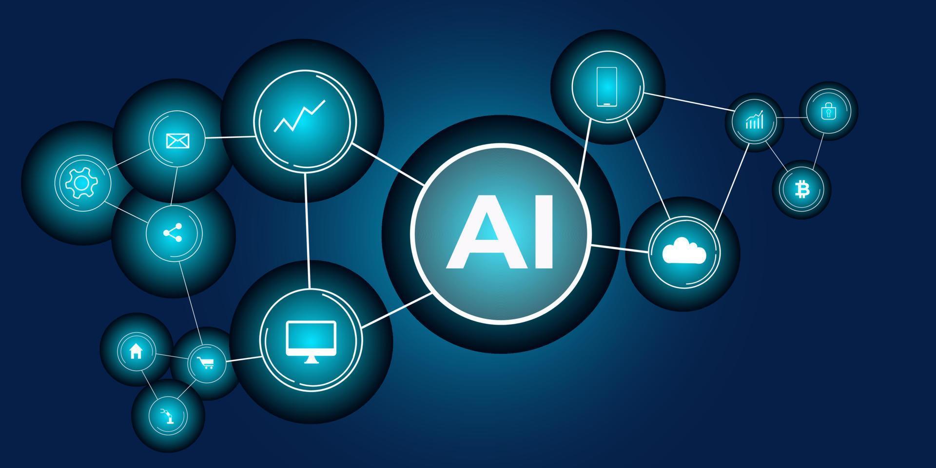 tecnología de fondo inteligencia artificial mecánica innovación vector