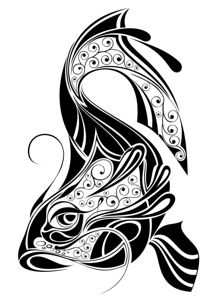 diseño de tatuaje de pescado vector