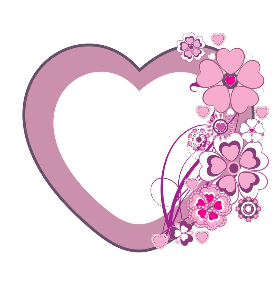 Heart frame with flowers vector