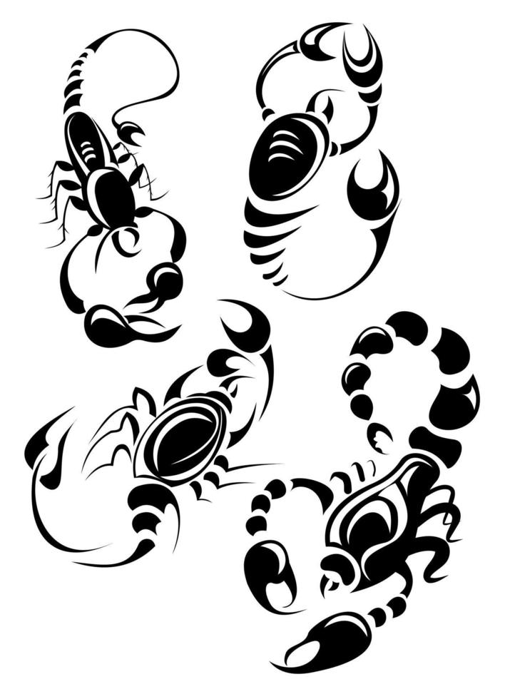 Set of  scorpio  sign. Vector  illustration