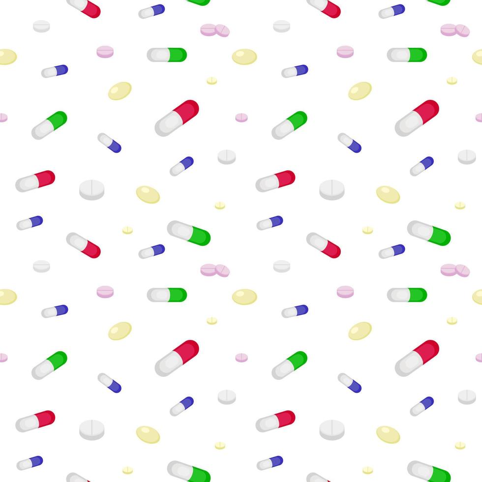 pattern of colorful pills, pattern of capsules vector