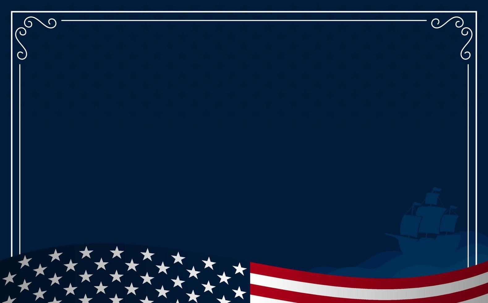 columbus day american celebration background with american flag vector