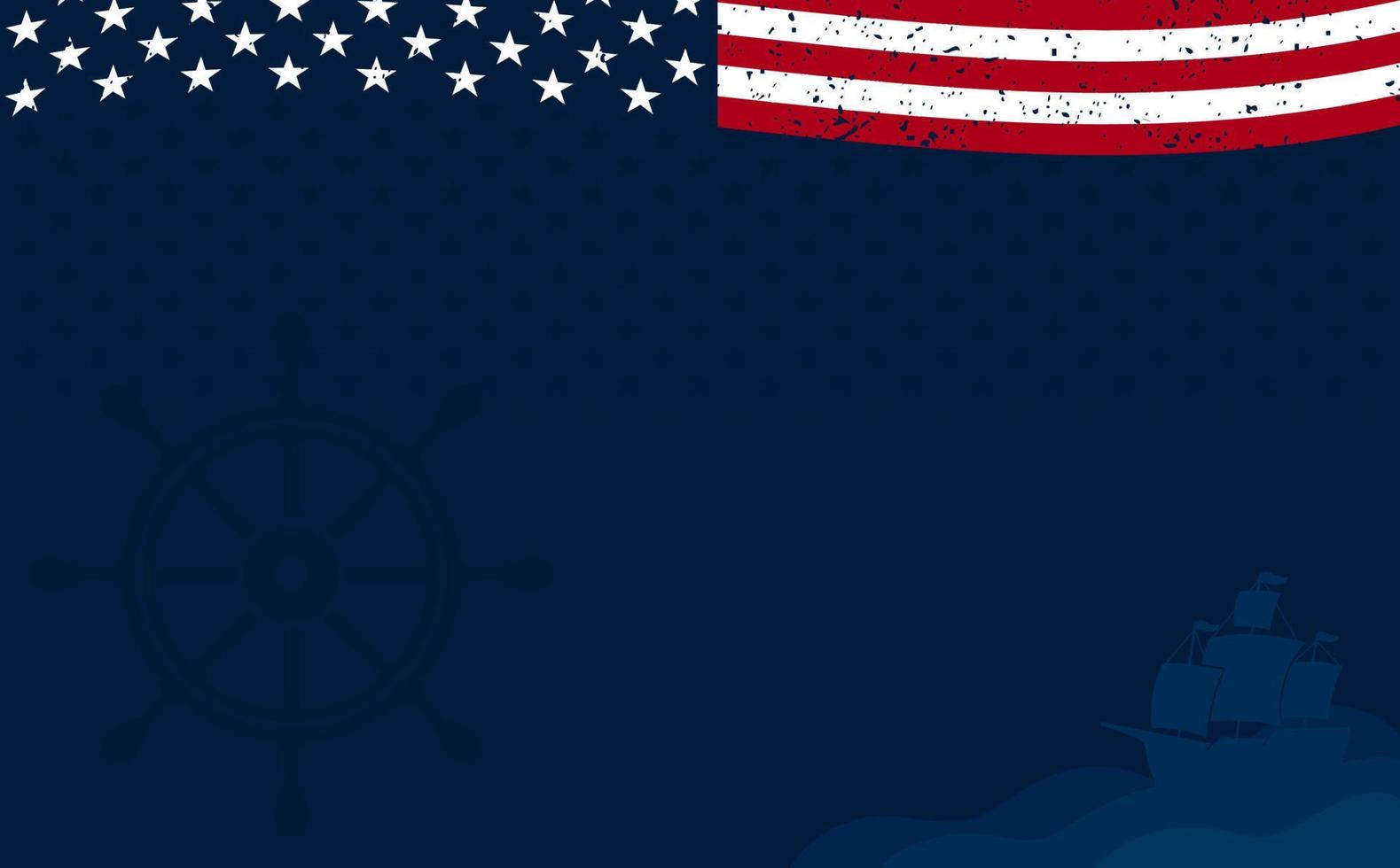 empty columbus day american celebration background with american flag vector