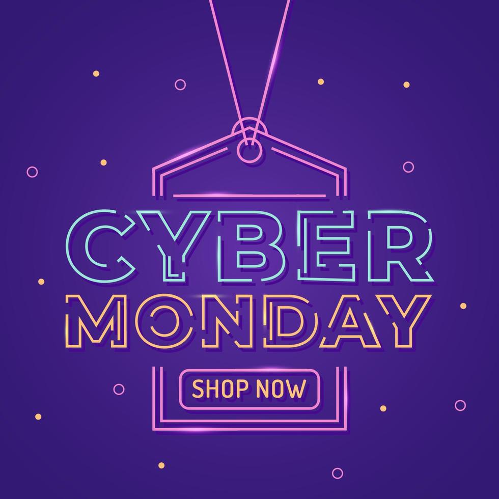 Cyber monday text inside the price tag background vector