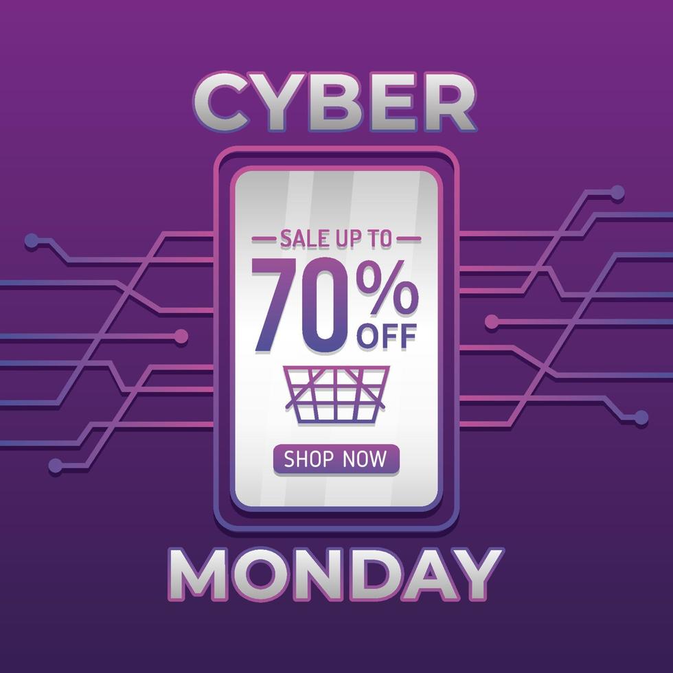 Cyber monday promotion background with phone vector