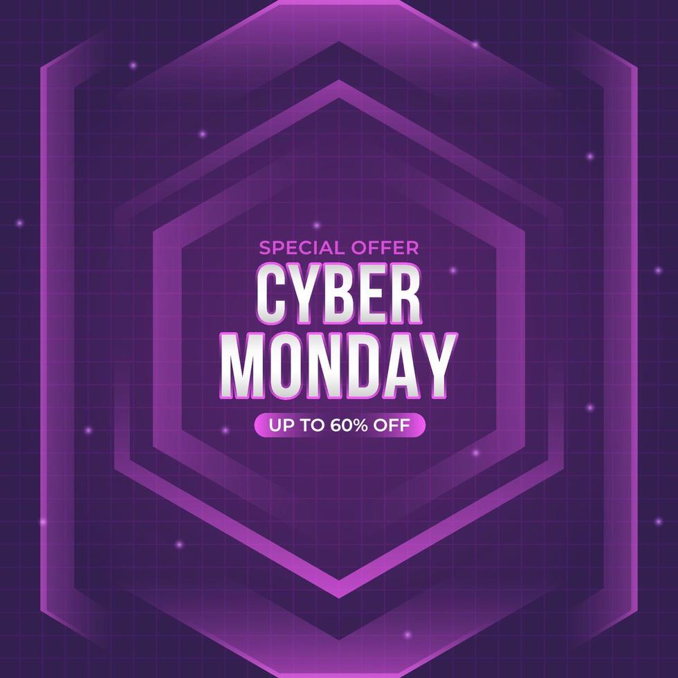Purple futuristic cyber monday background vector