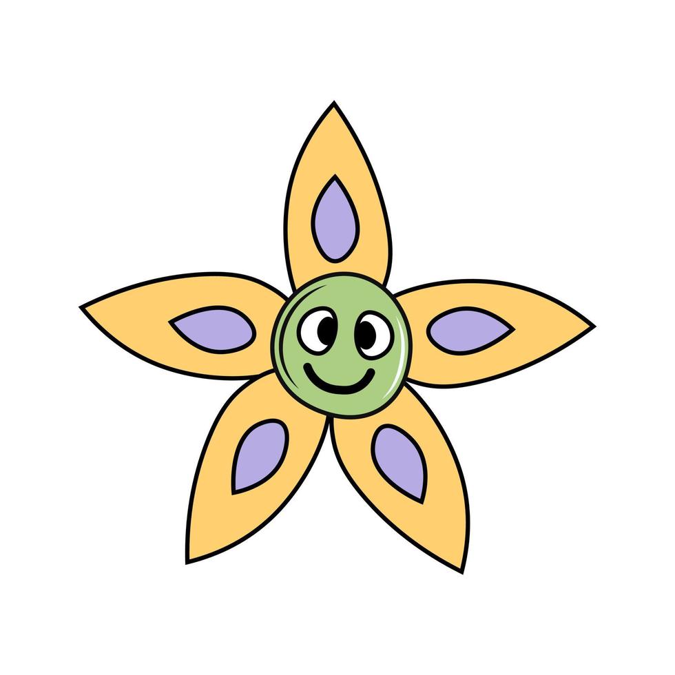 ilustración de vector de flor simple divertida