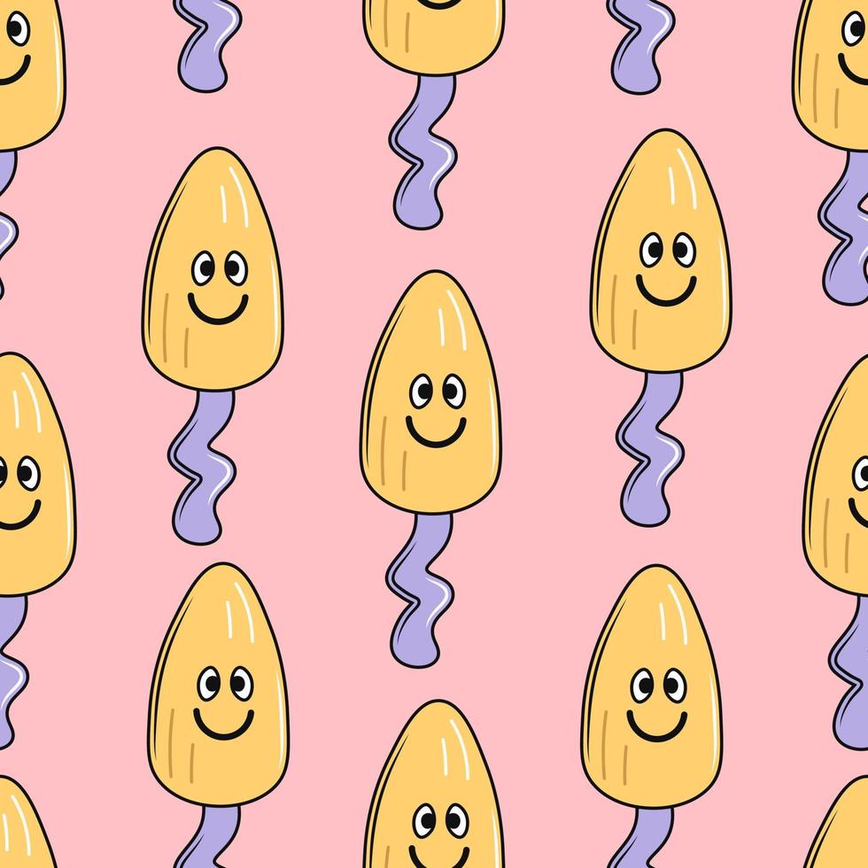 Funny cute mushroom seamless pattern vector