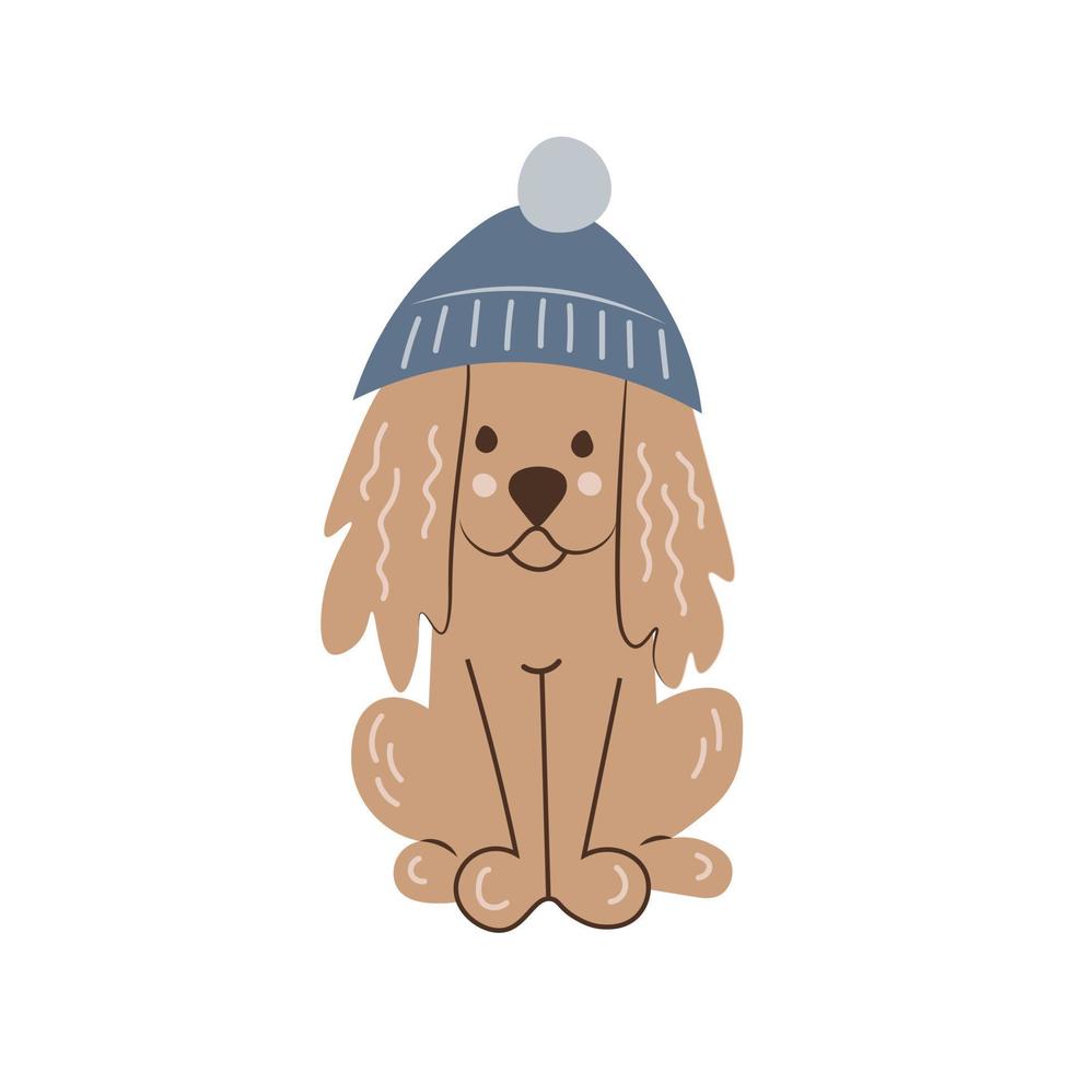 Cute puppy in hat vector