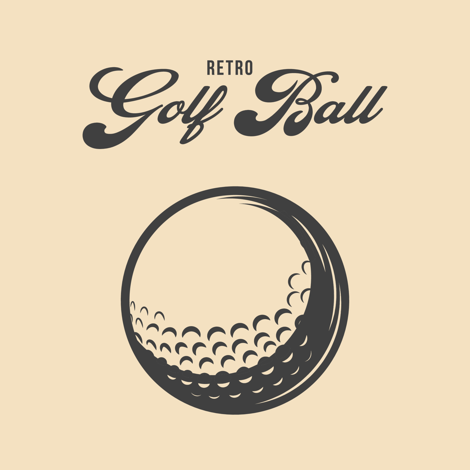 Golf Ball Vector Stock Illustrations, Retro Vintage Golf Ball 12407765