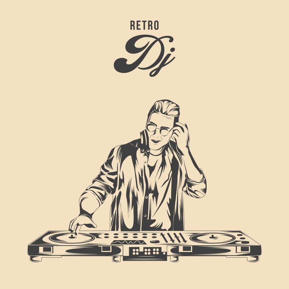 Retro dj Royalty Free Vector Image