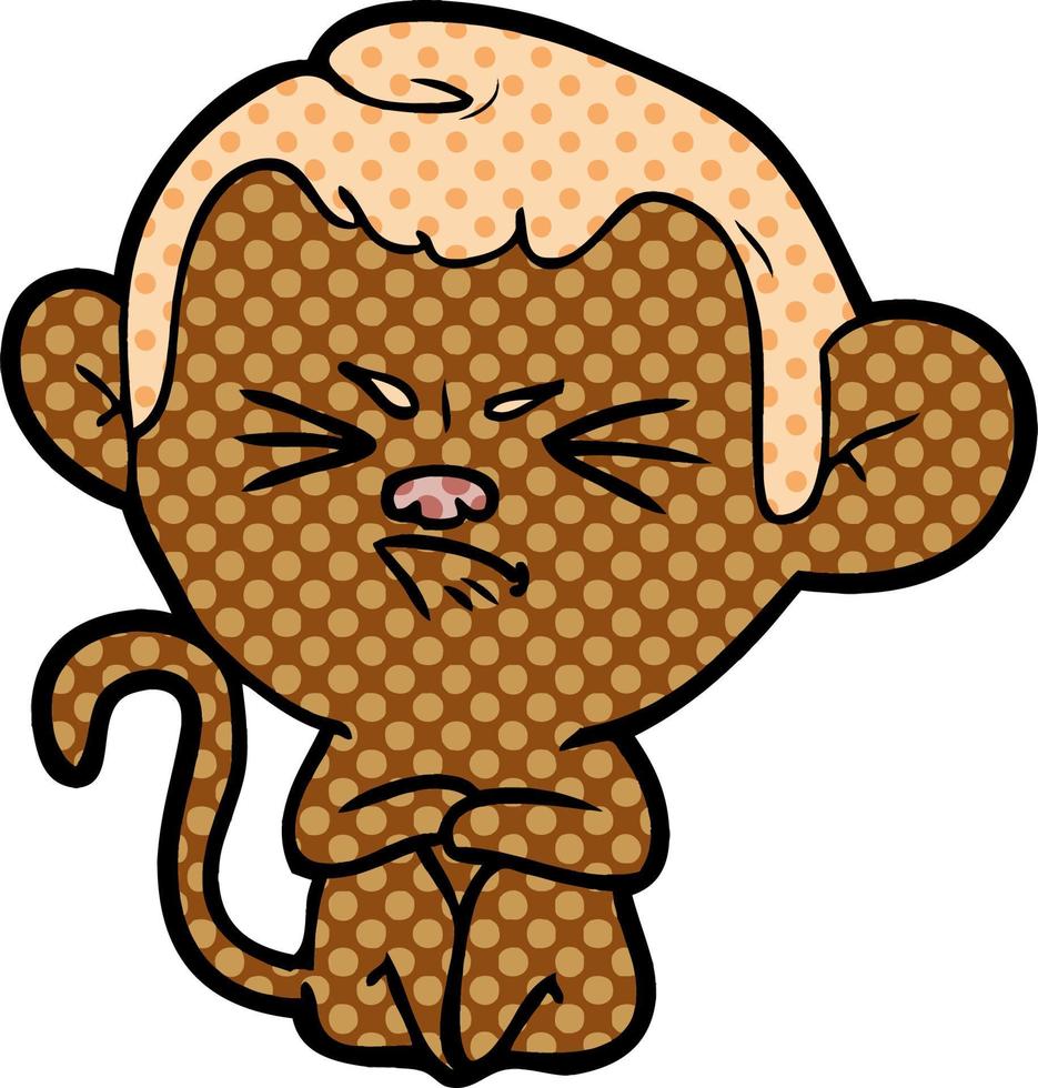 cartoon annoyed monkey vector