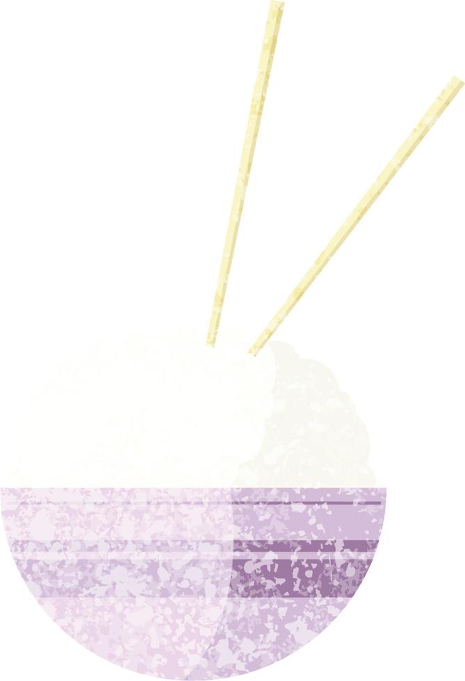 Flat colour illustration of a rice bowl vector