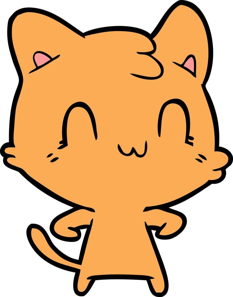 gato feliz de dibujos animados vector