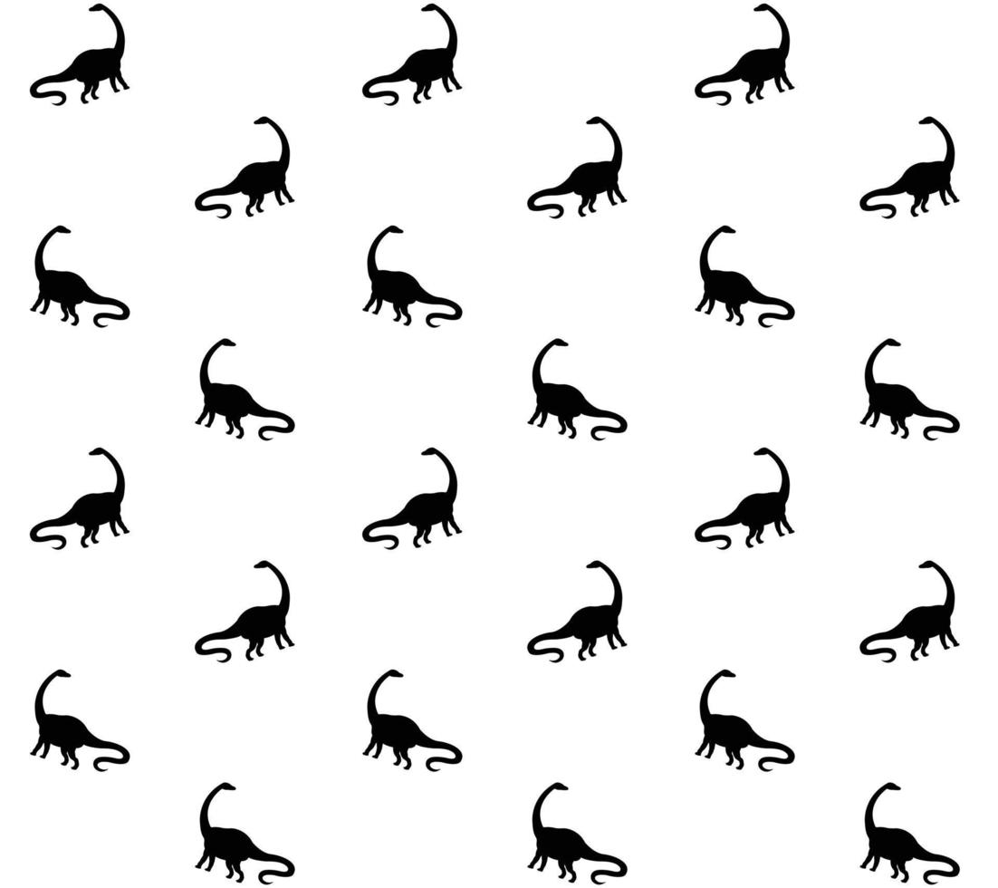 Vector seamless pattern of diplodocus silhouette
