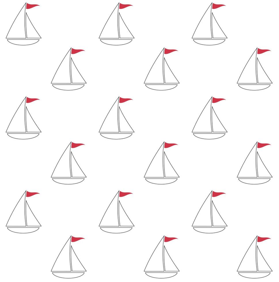 Seamless pattern of boats vector