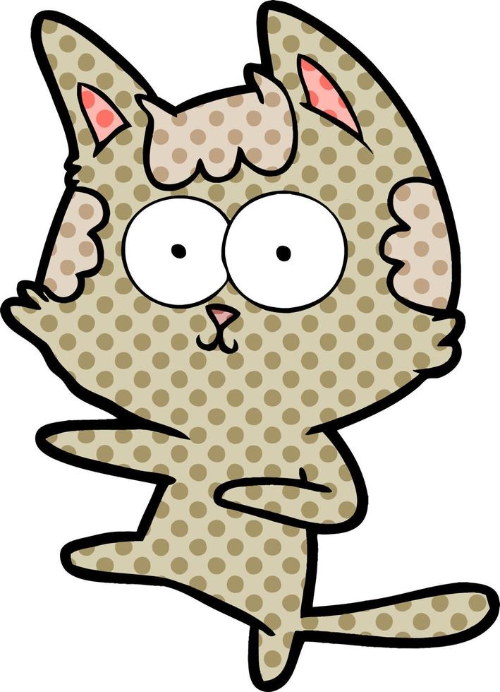 dancing cartoon cat vector